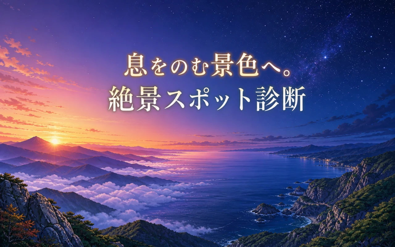 息をのむ景色へ。絶景スポット診断のサムネイル