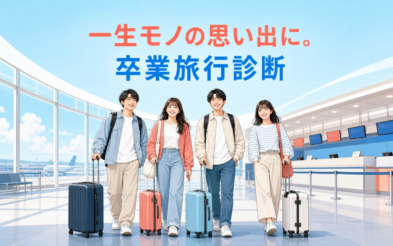 一生モノの思い出に。卒業旅行診断のサムネイル