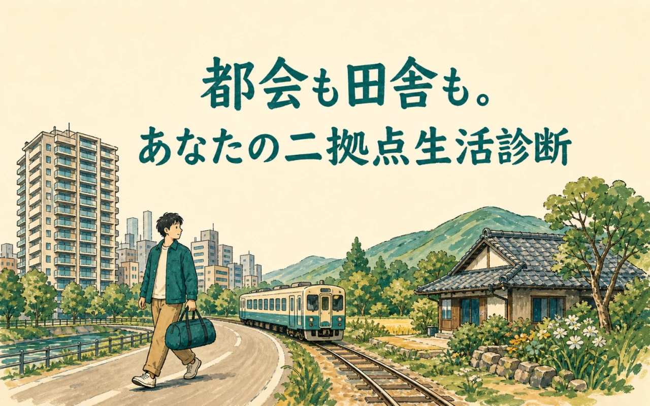 都会も田舎も。あなたの二拠点生活診断のサムネイル