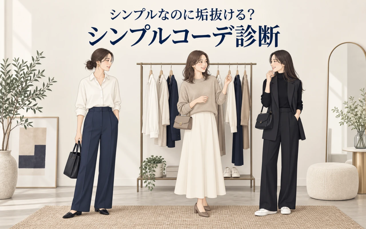 シンプルなのに垢抜ける?シンプルコーデ診断のサムネイル