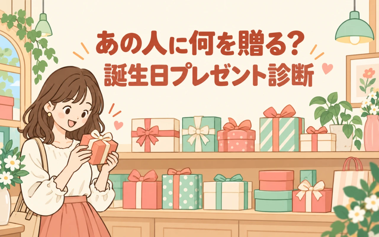 あの人に何を贈る?誕生日プレゼント診断のサムネイル