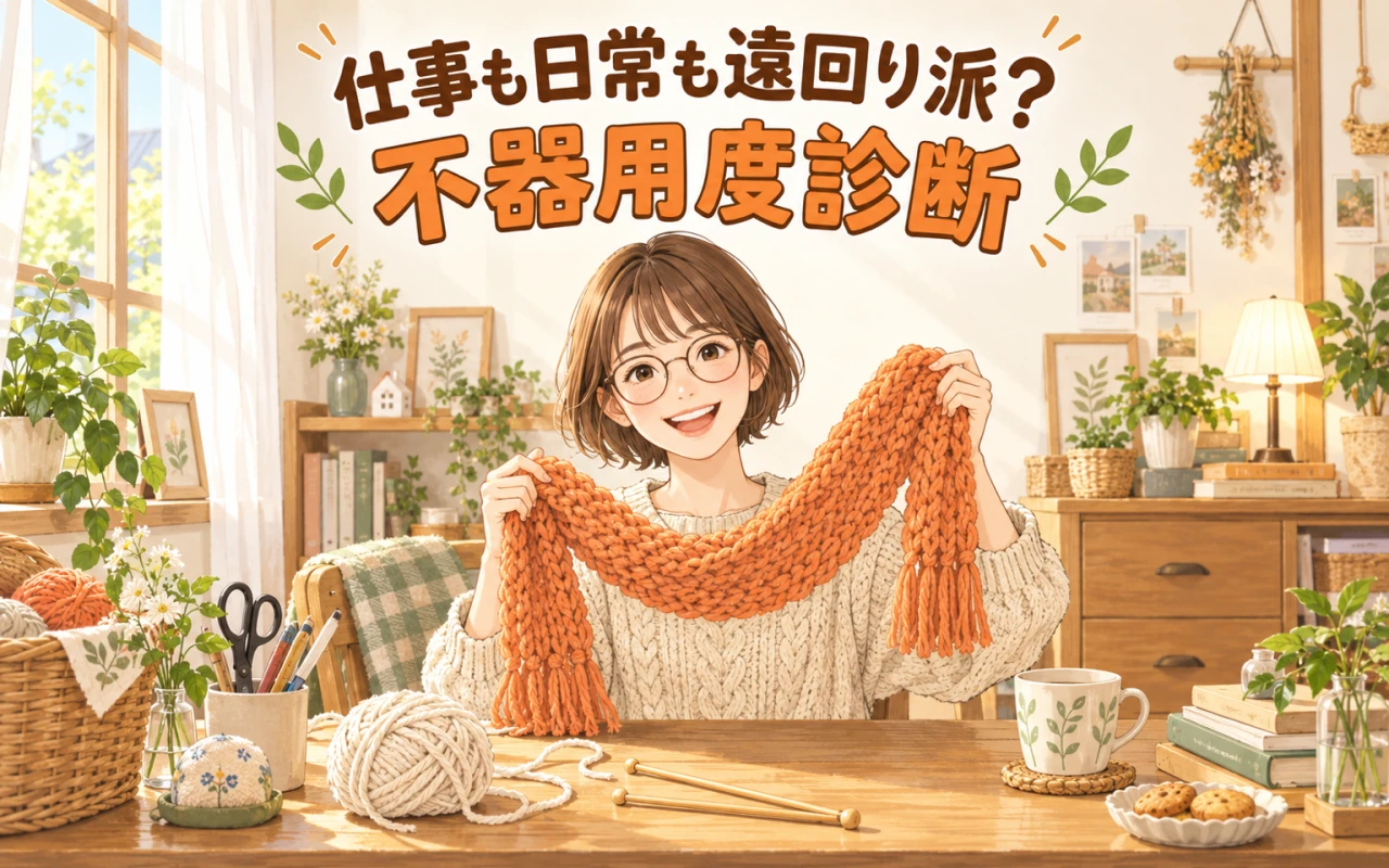 仕事も日常も遠回り派?不器用度診断のサムネイル