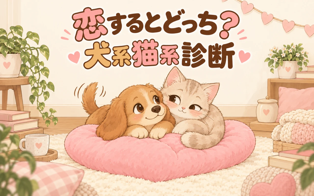 恋するとどっち?犬系猫系診断のサムネイル