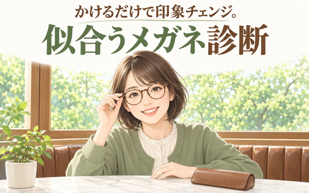 かけるだけで印象チェンジ。似合うメガネ診断のサムネイル